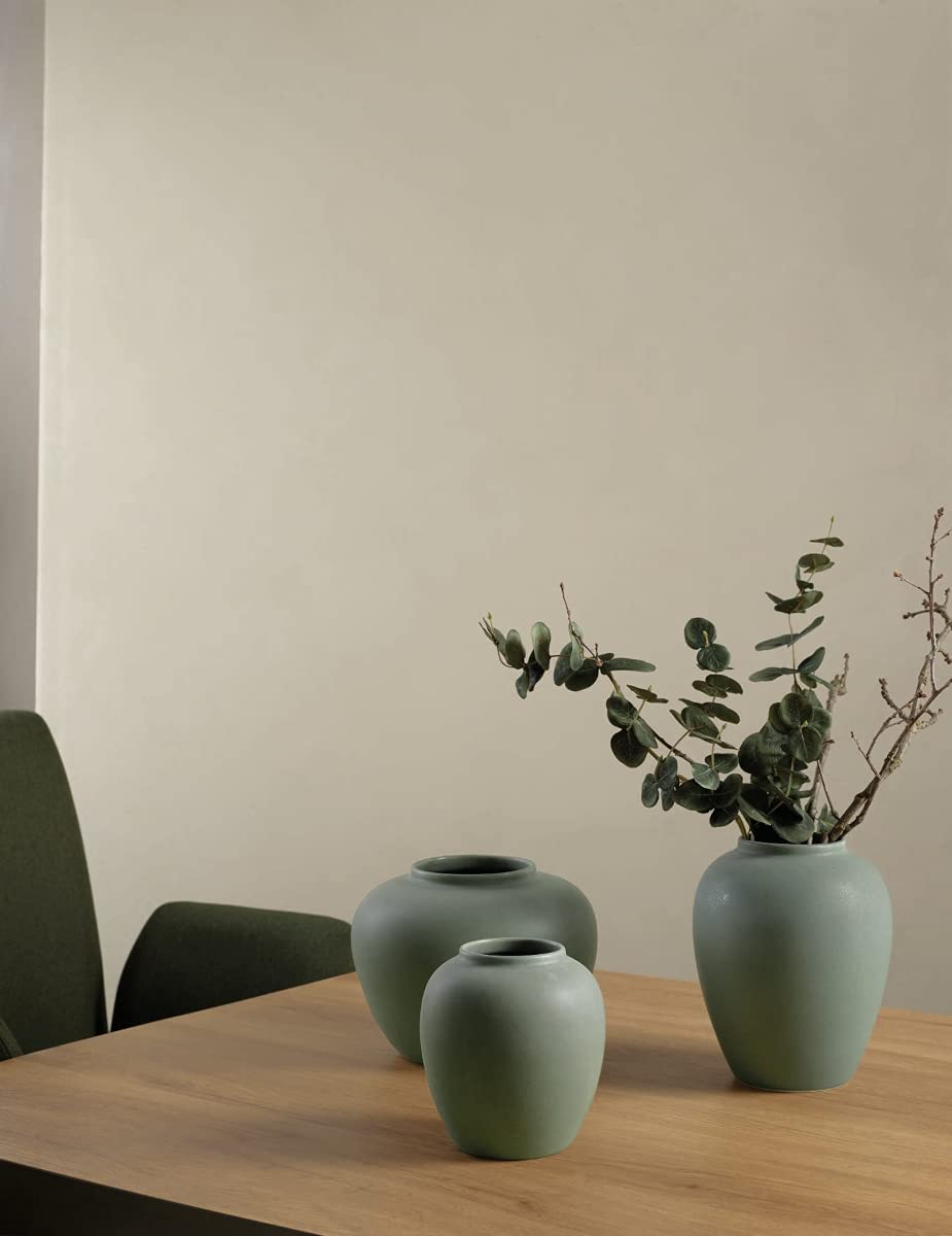 ASA 84004130 Vase, Steingut, 28cm, Mehrkernige, Hellgrau/Gebrochenes Weiß, Gestreift