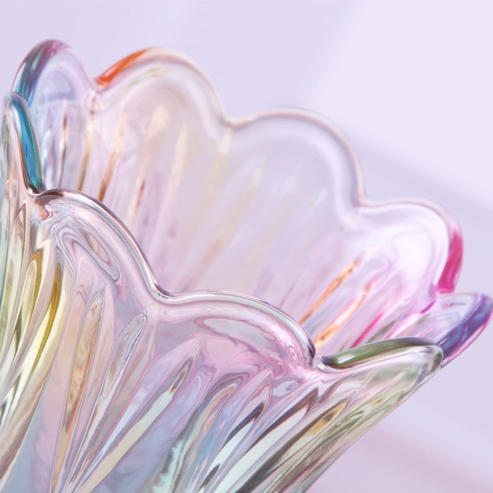 Kristallglas-Blumenvase, Regenbogenfarbene Glasvase, Pflanzenbehälter, dekorative Vase für Zuhause, Esstisch, Herzstück, Dekoration, Zubehör, Hochzeit, Urlaub, Party
