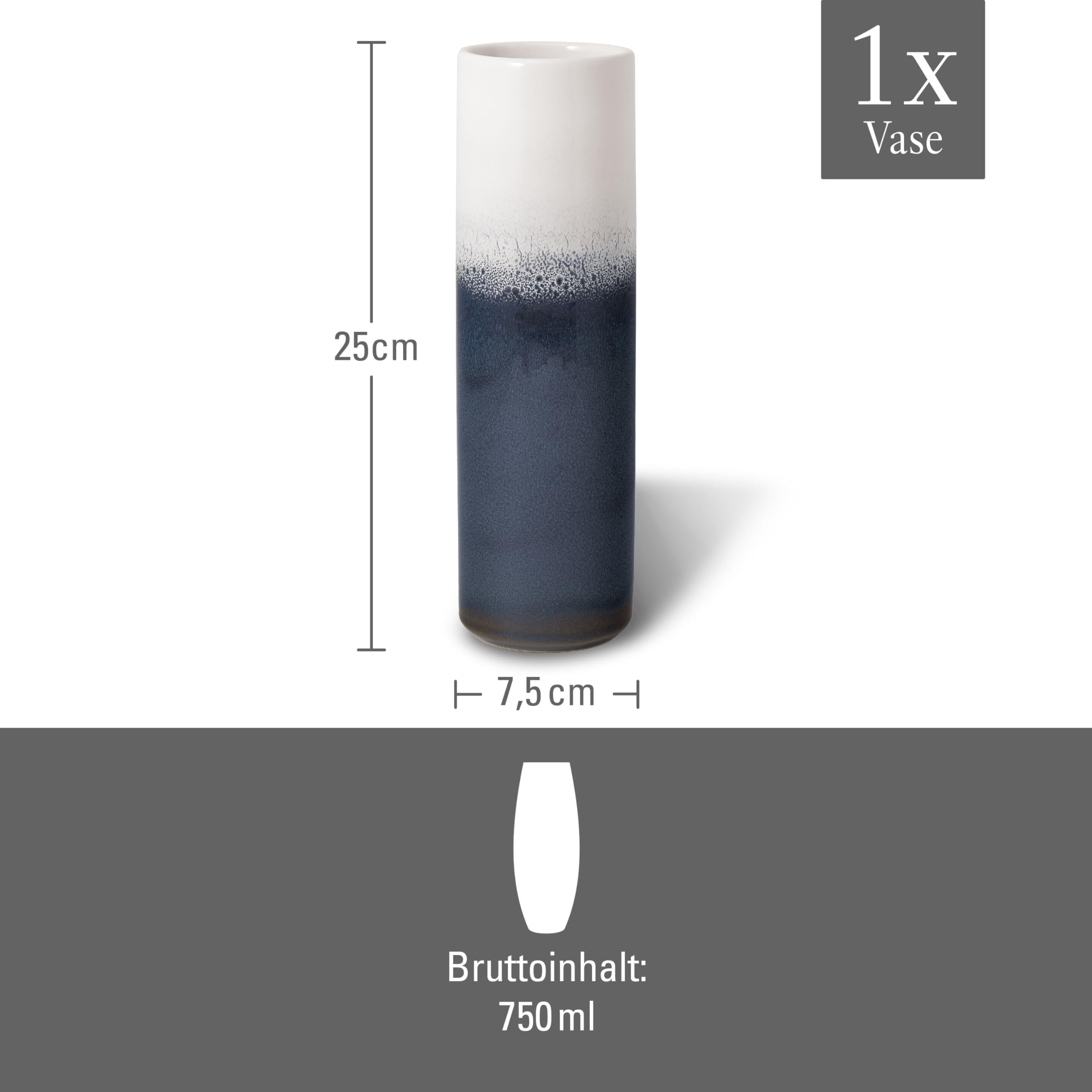 like. by Villeroy & Boch Lave Home Vase Cylinder, 7,5x7,5x20cm, Beige