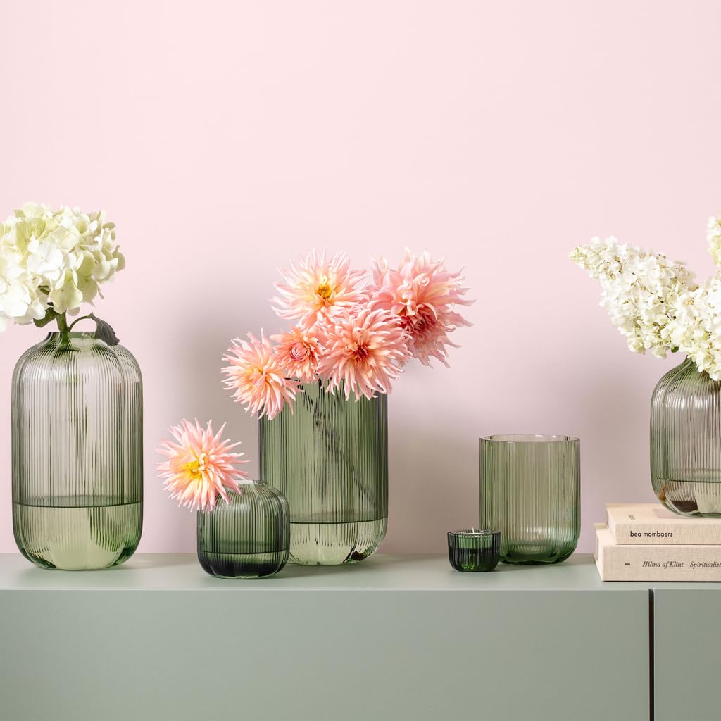 Villeroy & Boch – Fleur Bleu Vase 15 cm Blau, Spülmaschinenfest, Tischvase, Handgefertigte und Mundgeblasene Glasvase, Blumiges Design, Farbige Blumenvase, Deko Wohnung, Home Decor, Dekoraion, Glas