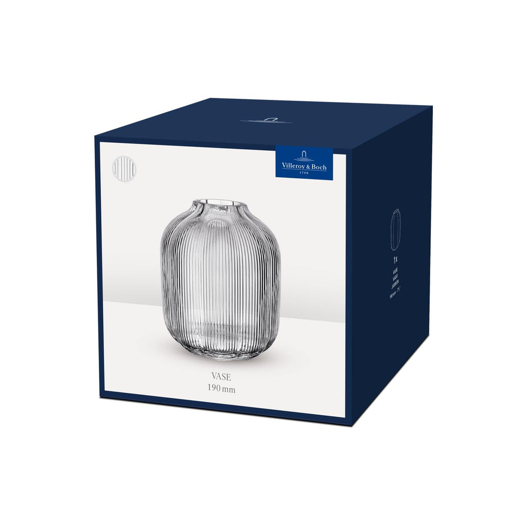 Villeroy & Boch – Fleur Bleu Vase 15 cm Blau, Spülmaschinenfest, Tischvase, Handgefertigte und Mundgeblasene Glasvase, Blumiges Design, Farbige Blumenvase, Deko Wohnung, Home Decor, Dekoraion, Glas