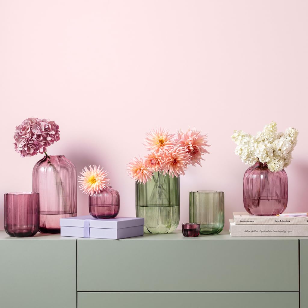 Villeroy & Boch – Fleur Bleu Vase 15 cm Blau, Spülmaschinenfest, Tischvase, Handgefertigte und Mundgeblasene Glasvase, Blumiges Design, Farbige Blumenvase, Deko Wohnung, Home Decor, Dekoraion, Glas