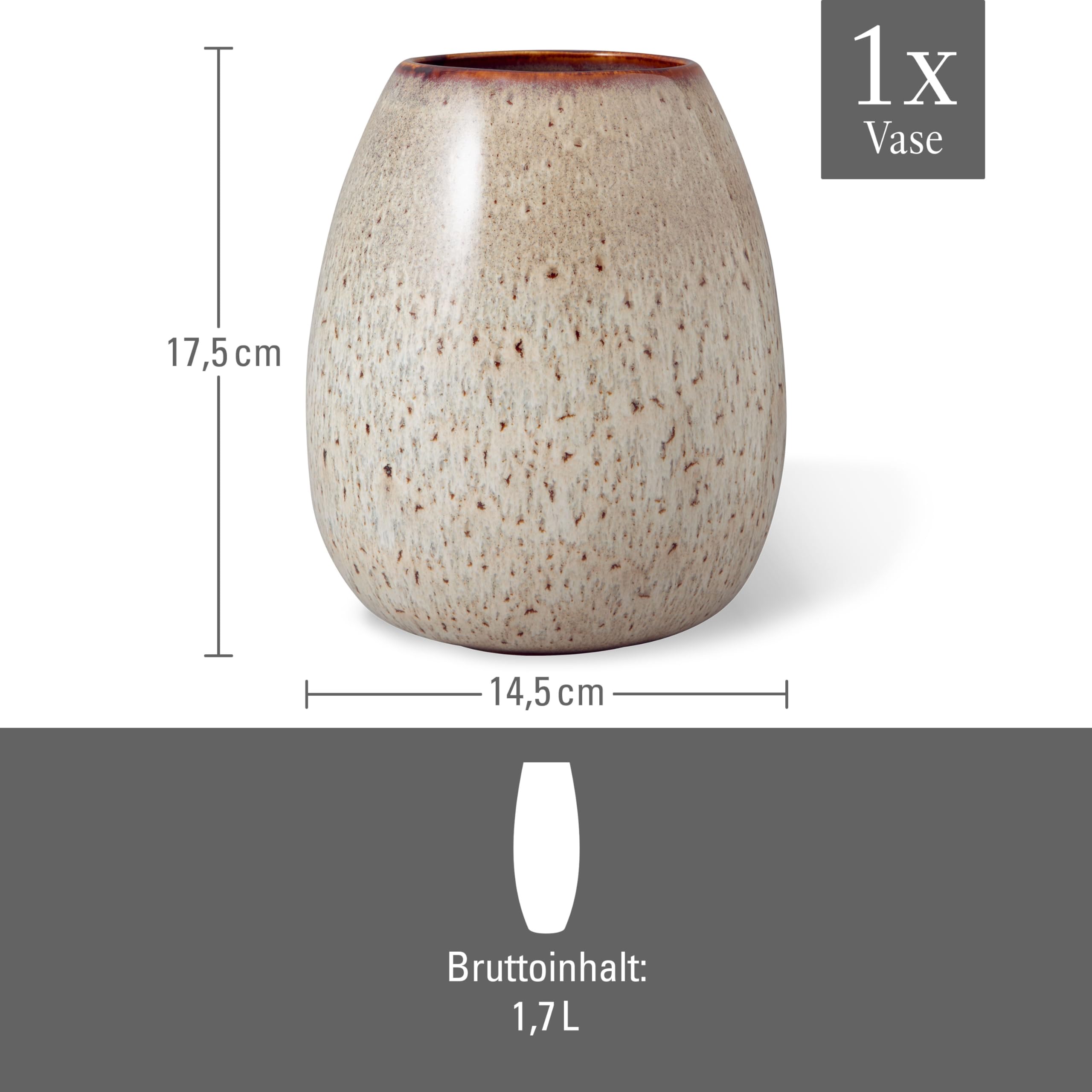 like. by Villeroy & Boch Lave Home Vase Cylinder, 7,5x7,5x20cm, Beige
