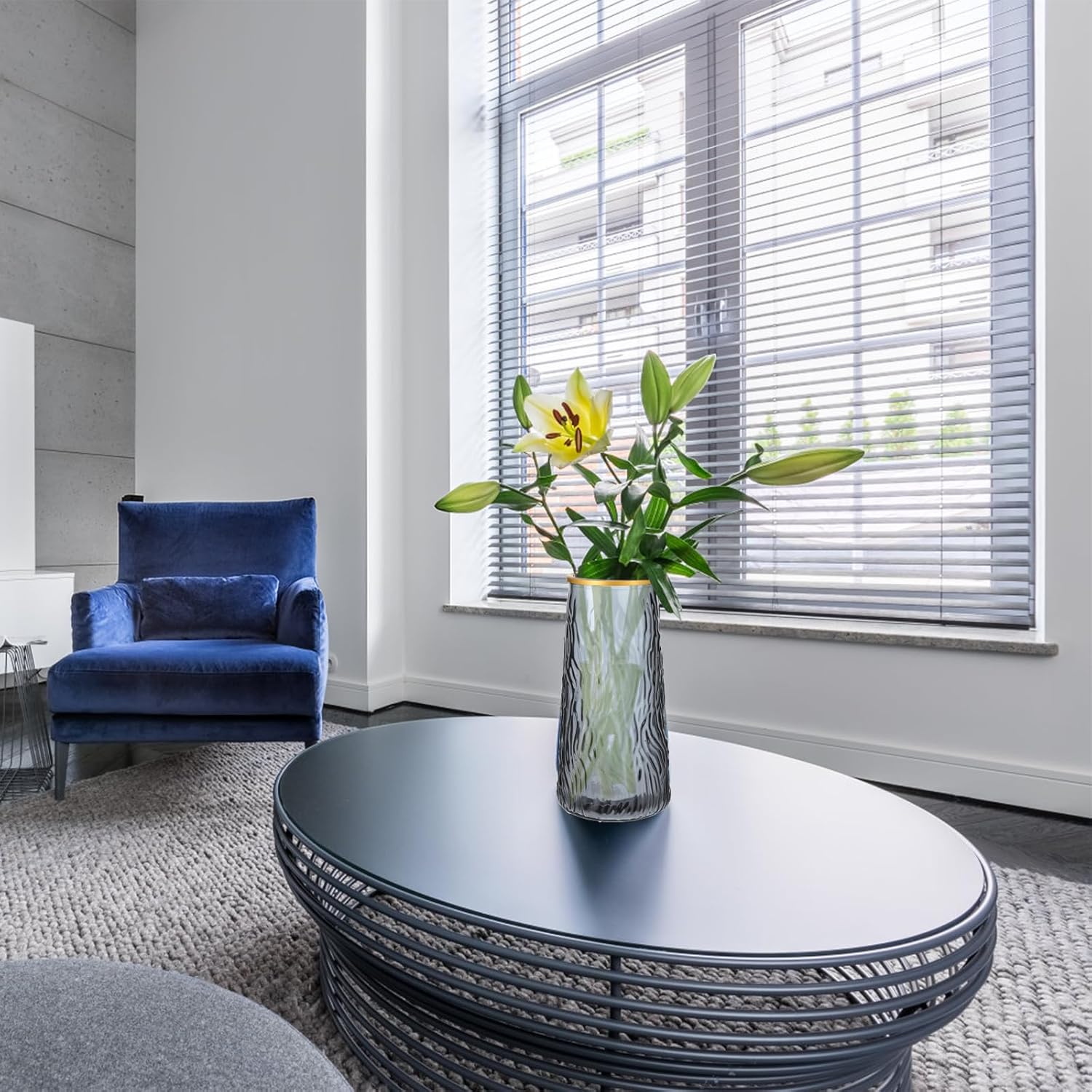 Glasvasen für Tischdeko, Modern Blumenvasen Tischdeko Hochzeit, Kleine Glas Vasen Deko Tulpenvase Transparent für Tulpen Orchideen Rosen Wohnzimmer Regal Tisch Heimdekoration (hoch 20 cm)