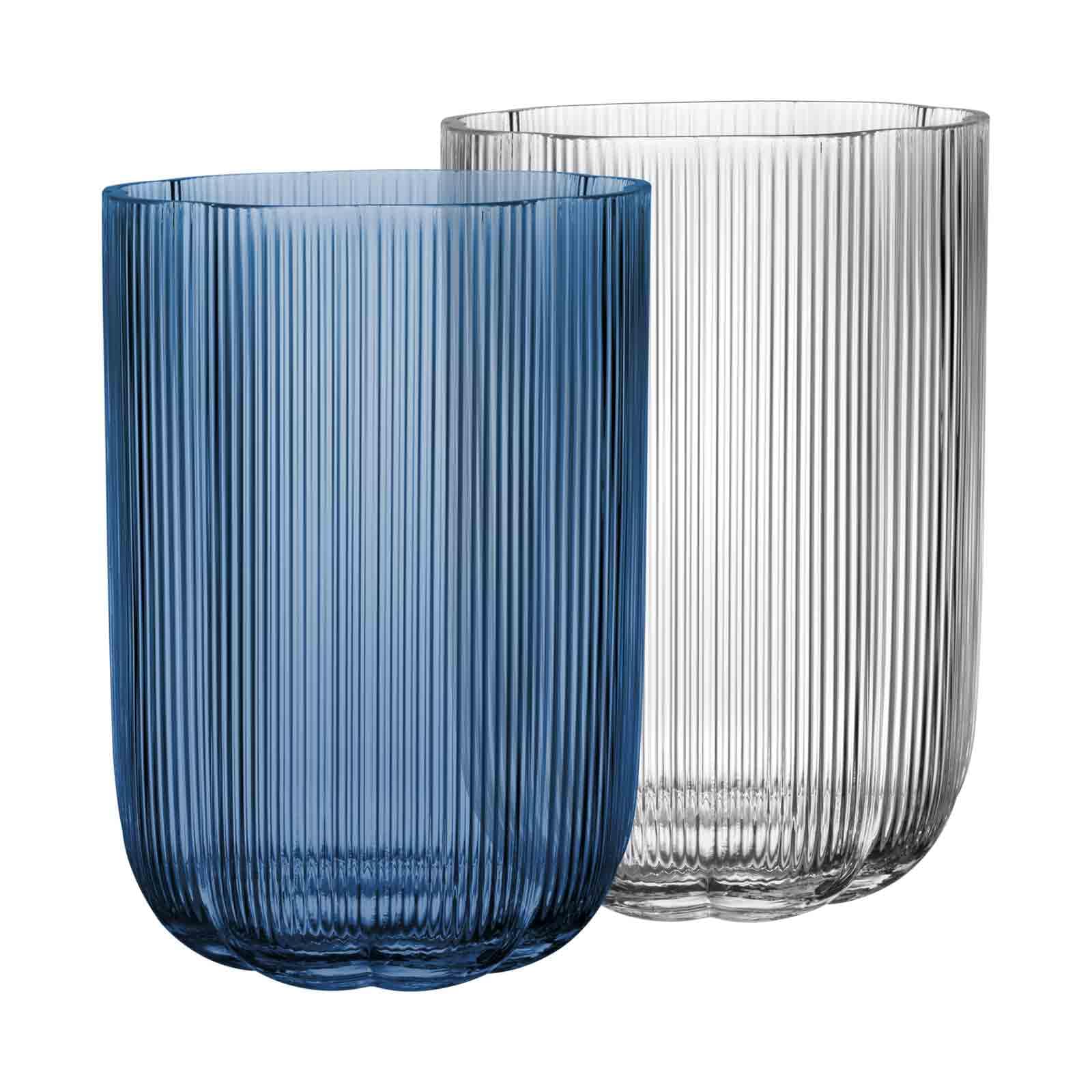 Villeroy & Boch – Fleur Bleu Vase 15 cm Blau, Spülmaschinenfest, Tischvase, Handgefertigte und Mundgeblasene Glasvase, Blumiges Design, Farbige Blumenvase, Deko Wohnung, Home Decor, Dekoraion, Glas