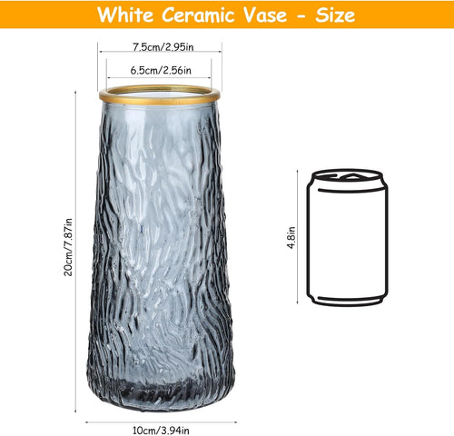 Glasvasen für Tischdeko, Modern Blumenvasen Tischdeko Hochzeit, Kleine Glas Vasen Deko Tulpenvase Transparent für Tulpen Orchideen Rosen Wohnzimmer Regal Tisch Heimdekoration (hoch 20 cm)