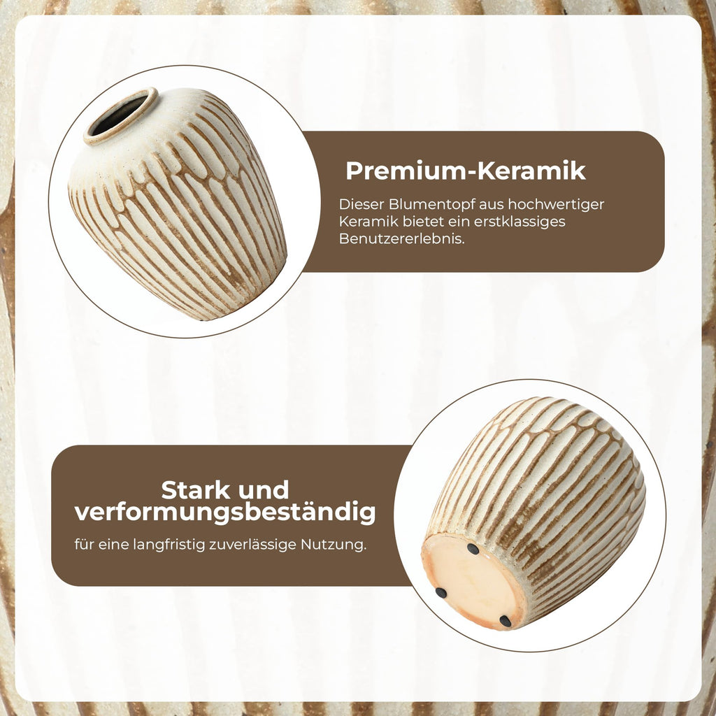 Vintage Vase Keramik im Antik-Stil, Kunstvolle Dekovase mit Patina-Optik, Wabi-Sabi Blumenvase für Zweige & Dekoblumen, Vintage Wohndeko 23 cm Höhe