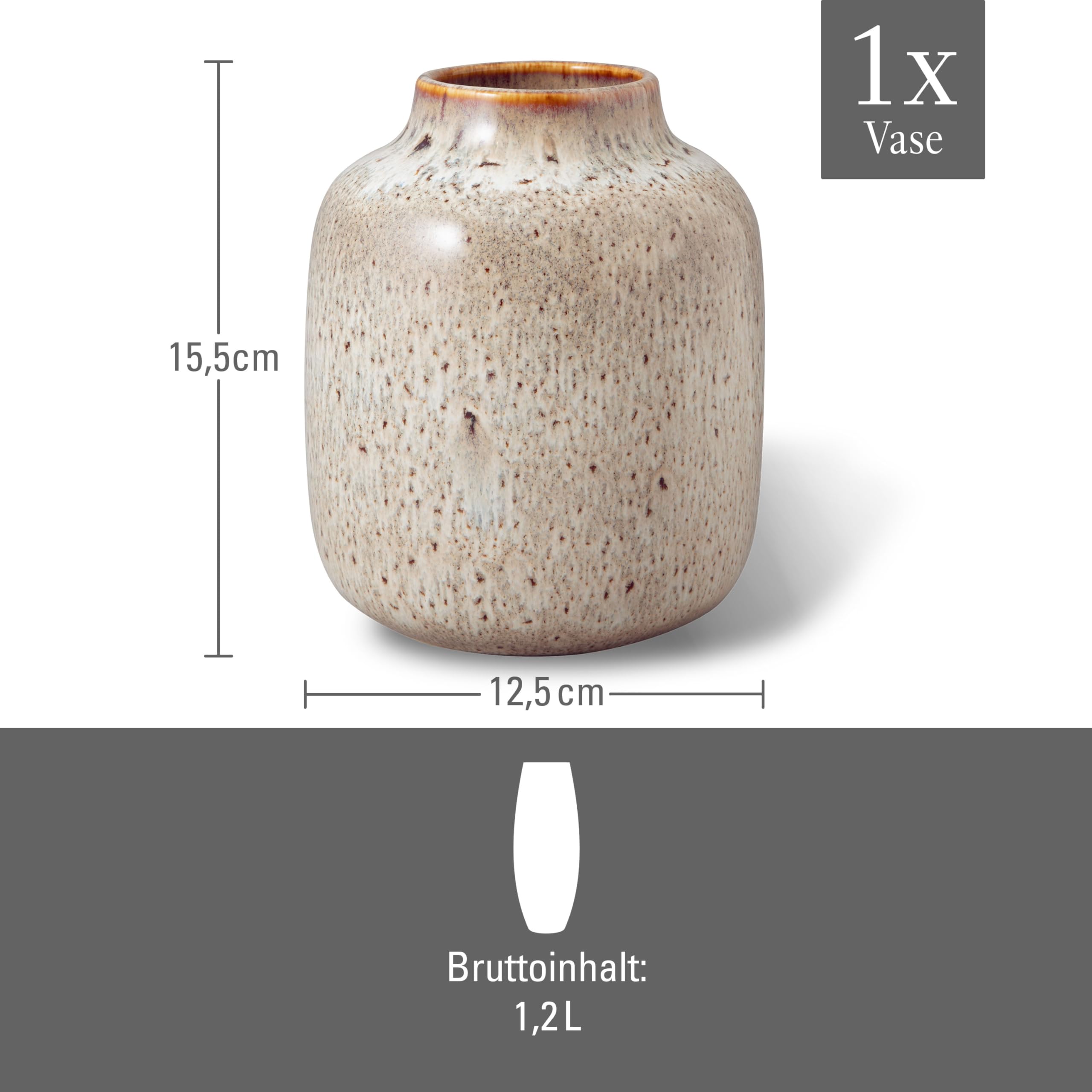 like. by Villeroy & Boch Lave Home Vase Cylinder, 7,5x7,5x20cm, Beige