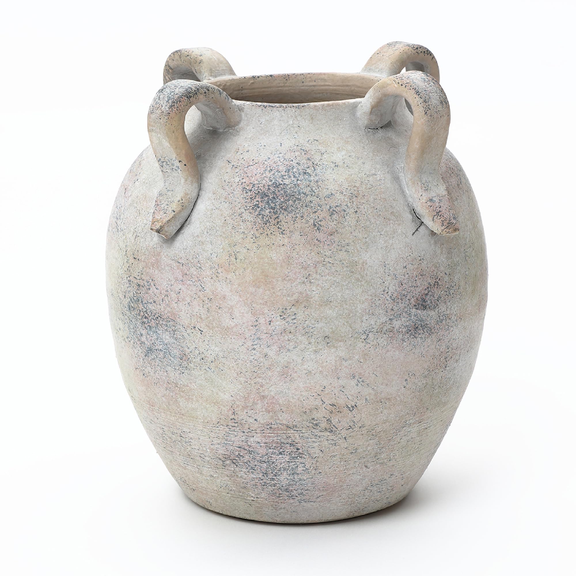 Vintage Vase Keramik im Antik-Stil, Kunstvolle Dekovase mit Patina-Optik, Wabi-Sabi Blumenvase für Zweige & Dekoblumen, Vintage Wohndeko 23 cm Höhe